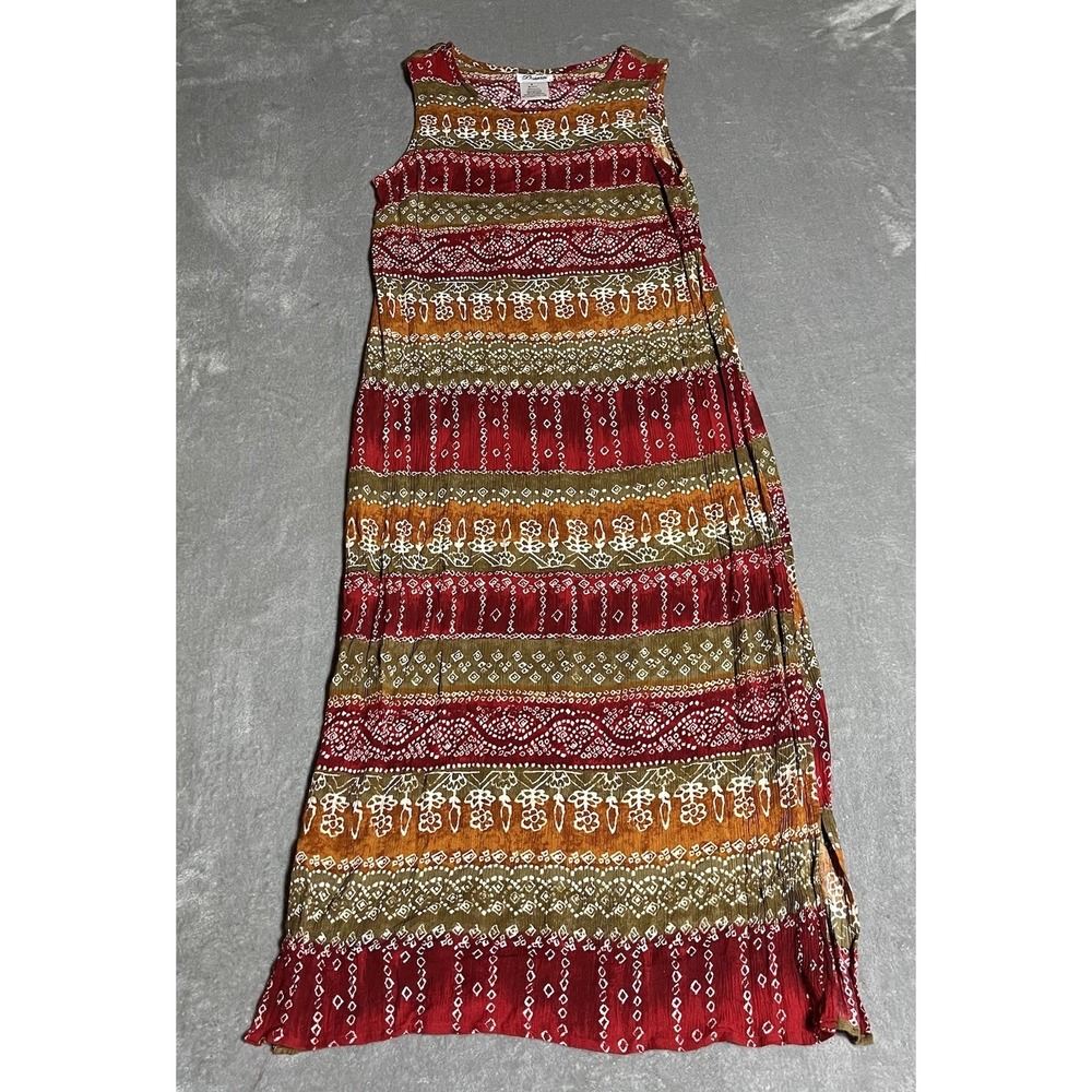Vintage Darian Tie Dye Floral Striped Maxi Sundress Womens 8 Lightweight Long